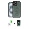 MARSİLYAN™- iPhone 16 Pro Max Kılıf Kıvılcım Işık Serisi - Siyah 360 Mat Full Body Arka Koruyucu + Raze Metal Kamera Lens - BZ