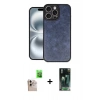 MARSİLYAN™- iPhone 16 Pro Max Kılıf Kıvılcım Işık Serisi - Siyah 360 Mat Full Body Arka Koruyucu + Raze Metal Kamera Lens - NLGY