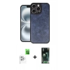 MARSİLYAN™- iPhone 16 Pro Max Kılıf Kıvılcım Işık Serisi - Siyah 360 Mat Full Body Arka Koruyucu + Raze Metal Kamera Lens - BZ