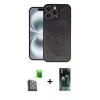 MARSİLYAN™- iPhone 16 Pro Max Kılıf Kıvılcım Işık Serisi - Siyah 360 Mat Full Body Arka Koruyucu + Raze Metal Kamera Lens - SH