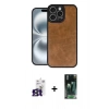 MARSİLYAN™- iPhone 16 Pro Max Kılıf Kıvılcım Işık Serisi - Siyah 360 Mat Full Body Arka Koruyucu + Bilvis Titan Kamera Lens - TMGI