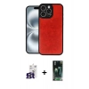 MARSİLYAN™- iPhone 16 Pro Max Kılıf Kıvılcım Işık Serisi - Siyah 360 Mat Full Body Arka Koruyucu + Bilvis Titan Kamera Lens - TMGI