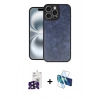MARSİLYAN™- iPhone 16 Pro Max Kılıf Kıvılcım Işık Serisi - Siyah 3D Antistatik Cam Ekran Koruyucu + Bilvis Titan Kamera Lens - SH