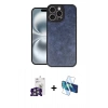 MARSİLYAN™- iPhone 16 Pro Max Kılıf Kıvılcım Işık Serisi - Siyah 3D Antistatik Cam Ekran Koruyucu + Bilvis Titan Kamera Lens - GS