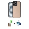 MARSİLYAN™- iPhone 16 Pro Max Kılıf Kıvılcım Işık Serisi - Siyah 3D Antistatik Cam Ekran Koruyucu + Raze Metal Kamera Lens - CLTM