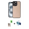 MARSİLYAN™- iPhone 16 Pro Max Kılıf Kıvılcım Işık Serisi - Siyah 3D Antistatik Cam Ekran Koruyucu + Raze Metal Kamera Lens - NLGY