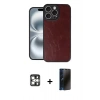 MARSİLYAN™- iPhone 16 Pro Max Kılıf Kıvılcım Işık Serisi - Siyah 3D Antistatik Hayalet Cam Ekran Koruyucu + PVD Metal Kamera Lens - GS