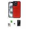 MARSİLYAN™- iPhone 16 Pro Max Kılıf Kıvılcım Işık Serisi - Siyah 3D Antistatik Hayalet Cam Ekran Koruyucu + Raze Metal Kamera Lens - NLGY