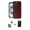 MARSİLYAN™- iPhone 16 Pro Max Kılıf Kıvılcım Işık Serisi - Siyah 3D Antistatik Hayalet Cam Ekran Koruyucu + Raze Metal Kamera Lens - SH
