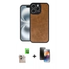 MARSİLYAN™- iPhone 16 Pro Max Kılıf Kıvılcım Işık Serisi - Siyah 3D Antistatik Mat Seramik Nano Ekran Koruyucu + Raze Metal Kamera Lens - NLGY