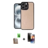 MARSİLYAN™- iPhone 16 Pro Max Kılıf Kıvılcım Işık Serisi - Siyah 3D Antistatik Mat Seramik Nano Ekran Koruyucu + Raze Metal Kamera Lens - CLTM
