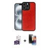 MARSİLYAN™- iPhone 16 Pro Max Kılıf Kıvılcım Işık Serisi - Siyah 3D Antistatik Mat Seramik Nano Ekran Koruyucu + Bilvis Titan Kamera Lens - GS