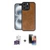 MARSİLYAN™- iPhone 16 Pro Max Kılıf Kıvılcım Işık Serisi - Siyah 3D Antistatik Mat Seramik Nano Ekran Koruyucu + Bilvis Titan Kamera Lens - GS