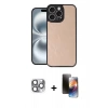 MARSİLYAN™- iPhone 16 Pro Max Kılıf Kıvılcım Işık Serisi - Siyah 3D Antistatik Mat Seramik Nano Ekran Koruyucu + Pers Alüminyum Kamera Lens - GI