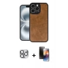 MARSİLYAN™- iPhone 16 Pro Max Kılıf Kıvılcım Işık Serisi - Siyah 3D Antistatik Mat Seramik Nano Ekran Koruyucu + Pers Alüminyum Kamera Lens - GI