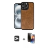 MARSİLYAN™- iPhone 16 Pro Max Kılıf Kıvılcım Işık Serisi - Siyah 3D Antistatik Mat Seramik Nano Ekran Koruyucu + PVD Metal Kamera Lens - SH