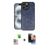 MARSİLYAN™- iPhone 16 Pro Max Kılıf Kıvılcım Işık Serisi - Siyah 3D Antistatik Mat Seramik Nano Ekran Koruyucu + Raze Metal Kamera Lens - NLGY