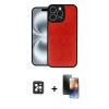 MARSİLYAN™- iPhone 16 Pro Max Kılıf Kıvılcım Işık Serisi - Siyah 3D Antistatik Mat Seramik Nano Ekran Koruyucu + PVD Metal Kamera Lens - SH