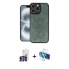MARSİLYAN™- iPhone 16 Pro Max Kılıf Kıvılcım Işık Serisi - Siyah 3D Antistatik Seramik Nano Ekran Koruyucu + Bilvis Titan Kamera Lens - GS