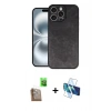 MARSİLYAN™- iPhone 16 Pro Max Kılıf Kıvılcım Işık Serisi - Siyah 3D Antistatik Seramik Nano Ekran Koruyucu + Raze Metal Kamera Lens - CLTM
