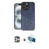 MARSİLYAN™- iPhone 16 Pro Max Kılıf Kıvılcım Işık Serisi - Siyah 3D Antistatik Seramik Nano Ekran Koruyucu + PVD Metal Kamera Lens - GD