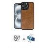 MARSİLYAN™- iPhone 16 Pro Max Kılıf Kıvılcım Işık Serisi - Siyah 3D Antistatik Seramik Nano Ekran Koruyucu + Pers Alüminyum Kamera Lens - GS