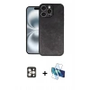 MARSİLYAN™- iPhone 16 Pro Max Kılıf Kıvılcım Işık Serisi - Siyah 3D Antistatik Seramik Nano Ekran Koruyucu + PVD Metal Kamera Lens - GD