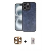 MARSİLYAN™- iPhone 16 Pro Max Kılıf Kıvılcım Işık Serisi - Siyah Bilvis 3D Cam Ekran Koruyucu + Pers Alüminyum Kamera Lens - CLTM