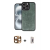 MARSİLYAN™- iPhone 16 Pro Max Kılıf Kıvılcım Işık Serisi - Siyah Bilvis 3D Cam Ekran Koruyucu + Pers Alüminyum Kamera Lens - CLTM