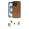 MARSİLYAN™- iPhone 16 Pro Max Kılıf Kıvılcım Işık Serisi - Siyah Bilvis 3D Cam Ekran Koruyucu + Natural Grey Raze Metal Kamera Lens