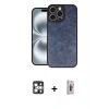 MARSİLYAN™- iPhone 16 Pro Max Kılıf Kıvılcım Işık Serisi - Siyah Bilvis 3D Cam Ekran Koruyucu + PVD Metal Kamera Lens - GS