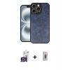 MARSİLYAN™- iPhone 16 Pro Max Kılıf Kıvılcım Işık Serisi - Siyah Bilvis 3D Cam Ekran Koruyucu + Bilvis Titan Kamera Lens - TMGI