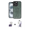 MARSİLYAN™- iPhone 16 Pro Max Kılıf Kıvılcım Işık Serisi - Siyah Bilvis 3X AR Hayalet Cam Ekran Koruyucu + Bilvis Titan Kamera Lens - TMGI
