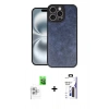 MARSİLYAN™- iPhone 16 Pro Max Kılıf Kıvılcım Işık Serisi - Siyah Bilvis 3X AR Hayalet Cam Ekran Koruyucu + Raze Metal Kamera Lens - BZ