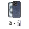 MARSİLYAN™- iPhone 16 Pro Max Kılıf Kıvılcım Işık Serisi - Siyah Bilvis 3X AR Hayalet Cam Ekran Koruyucu + PVD Metal Kamera Lens - GD