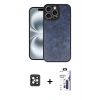 MARSİLYAN™- iPhone 16 Pro Max Kılıf Kıvılcım Işık Serisi - Siyah Bilvis 3X AR Hayalet Cam Ekran Koruyucu + PVD Metal Kamera Lens - SH