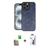 MARSİLYAN™- iPhone 16 Pro Max Kılıf Kıvılcım Işık Serisi - Siyah Bilvis 3X AR Hayalet Cam Ekran Koruyucu + Raze Metal Kamera Lens - CLTM