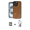 MARSİLYAN™- iPhone 16 Pro Max Kılıf Kıvılcım Işık Serisi - Siyah Bilvis 3X AR Hayalet Cam Ekran Koruyucu + PVD Metal Kamera Lens - GS