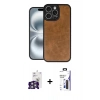 MARSİLYAN™- iPhone 16 Pro Max Kılıf Kıvılcım Işık Serisi - Siyah Bilvis 3X AR Hayalet Cam Ekran Koruyucu + Bilvis Titan Kamera Lens - GS