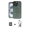 MARSİLYAN™- iPhone 16 Pro Max Kılıf Kıvılcım Işık Serisi - Siyah Bilvis 3X AR Hayalet Cam Ekran Koruyucu + PVD Metal Kamera Lens - SH