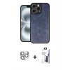 MARSİLYAN™- iPhone 16 Pro Max Kılıf Kıvılcım Işık Serisi - Siyah Bilvis 3X AR Hayalet Cam Ekran Koruyucu + Pers Alüminyum Kamera Lens - GS