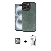 MARSİLYAN™- iPhone 16 Pro Max Kılıf Kıvılcım Işık Serisi - Siyah Bilvis 3X AR Hayalet Cam Ekran Koruyucu + PVD Metal Kamera Lens - GS
