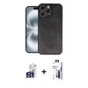 MARSİLYAN™- iPhone 16 Pro Max Kılıf Kıvılcım Işık Serisi - Siyah Bilvis 3X AR Hayalet Cam Ekran Koruyucu + Bilvis Titan Kamera Lens - TMGI