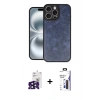 MARSİLYAN™- iPhone 16 Pro Max Kılıf Kıvılcım Işık Serisi - Siyah Bilvis 3X AR Hayalet Cam Ekran Koruyucu + Bilvis Titan Kamera Lens - SH