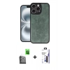 MARSİLYAN™- iPhone 16 Pro Max Kılıf Kıvılcım Işık Serisi - Siyah Bilvis 3X AR Hayalet Cam Ekran Koruyucu + Raze Metal Kamera Lens - SH