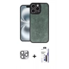 MARSİLYAN™- iPhone 16 Pro Max Kılıf Kıvılcım Işık Serisi - Siyah Bilvis 3X AR Hayalet Cam Ekran Koruyucu + Pers Alüminyum Kamera Lens - GI