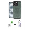 MARSİLYAN™- iPhone 16 Pro Max Kılıf Kıvılcım Işık Serisi - Siyah Bilvis 3X AR Hayalet Cam Ekran Koruyucu + Raze Metal Kamera Lens - BZ