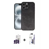 MARSİLYAN™- iPhone 16 Pro Max Kılıf Kıvılcım Işık Serisi - Siyah Bilvis 3X AR Hayalet Cam Ekran Koruyucu + Bilvis Titan Kamera Lens - GS