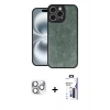 MARSİLYAN™- iPhone 16 Pro Max Kılıf Kıvılcım Işık Serisi - Siyah Bilvis 3X AR Hayalet Cam Ekran Koruyucu + Pers Alüminyum Kamera Lens - GS