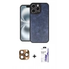 MARSİLYAN™- iPhone 16 Pro Max Kılıf Kıvılcım Işık Serisi - Siyah Bilvis 3X AR HD Cam Ekran Koruyucu + Pers Alüminyum Kamera Lens - CLTM